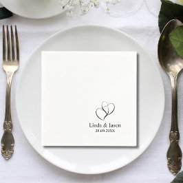 Guardanapo De Papel Cocktail de Casamento Personalizado Elegante em Fo