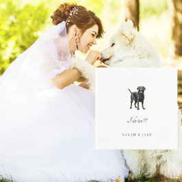 Guardanapo De Papel Cocktail de Casamento Pet Black Lab Personalizado