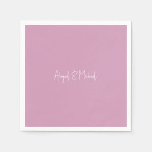 Guardanapo De Papel Cocktail de Casamento Rosa de Nomes Personalizados