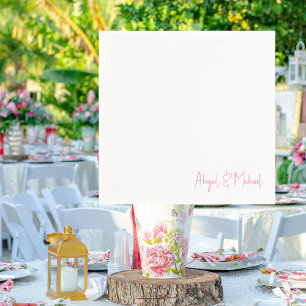 Guardanapo De Papel Cocktail de Casamento Rosa Quente de Nomes Persona