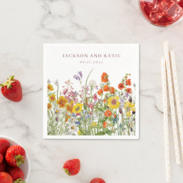 Guardanapo De Papel Cocktail de flor selvagem personalizado Napkins