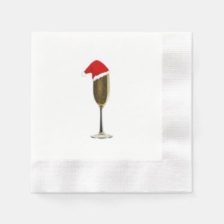 Guardanapo De Papel Cocktail de Natal Napkins Champagne Santa Hat