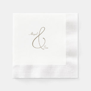 Guardanapo De Papel Cocktail Elegante de Texto Dourado Personalizado
