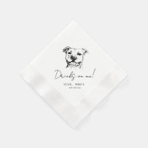 Cocktail Hand Drawn Pit Bull Drinks on me