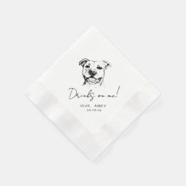 Guardanapo De Papel Cocktail Hand Drawn Pit Bull Drinks on me