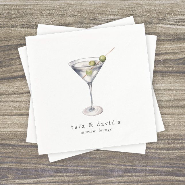 Guardanapo De Papel Cocktail Lounge Martini com o Seu Nome (Criador carregado)