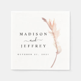 Guardanapo De Papel Cocktail Minimalista De Casamento Da Grama Blush P