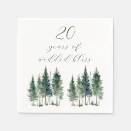 Guardanapo De Papel Cocktail Napkin | Anniversary | Forest Watercolor