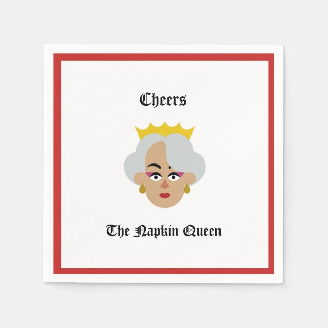 Guardanapo De Papel Cocktail Napkin Cheers da Rainha Napkin (Frente)
