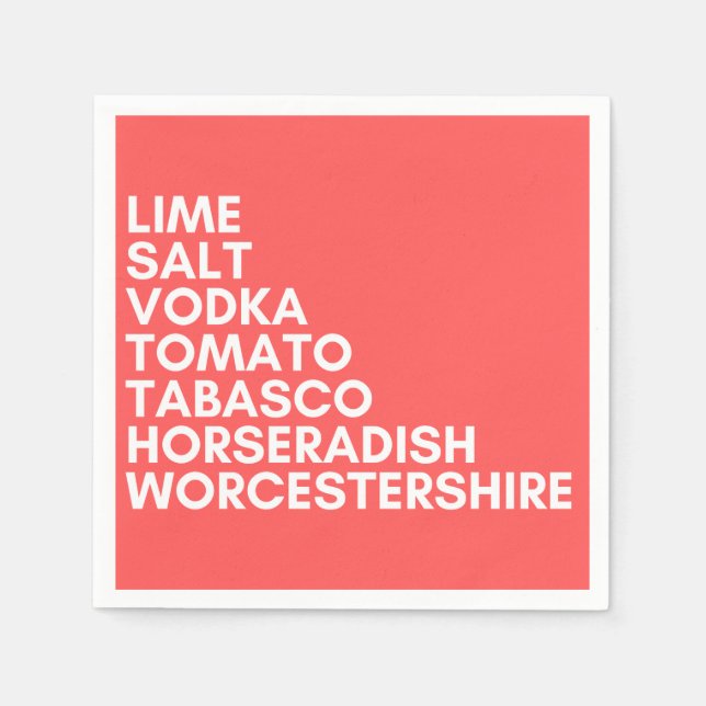 Guardanapo De Papel Cocktail napkin sangrenta maria divertida festa ve (Frente)