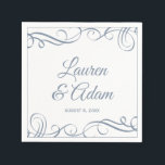 Guardanapo De Papel Cocktail Napkins | Anilhas Elegantes (Azul Dusty)<br><div class="desc">Estes guardanapos de casamentos divertidos e elegantes são a escolha perfeita para adicionar esse toque especial à sua recepção de casamento ou decoração de chá de panela. Altere a cor do design na sua extremidade, alterando apenas a cor de fundo! AQUI ESTÁ COMO: 1) Clique no botão "Personalizar", "Personalizar" ou...</div>