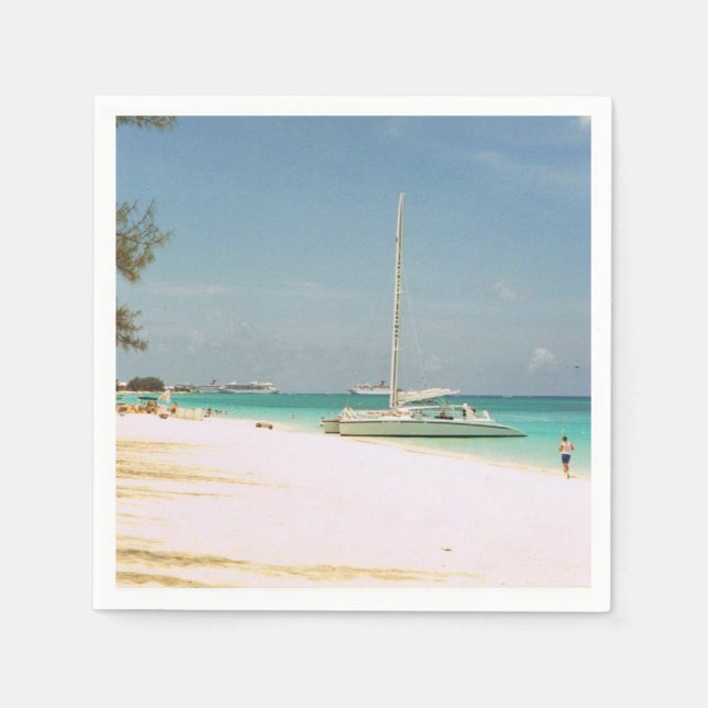 Guardanapo De Papel Cocktail Napkins com uma cena de praia (Frente)