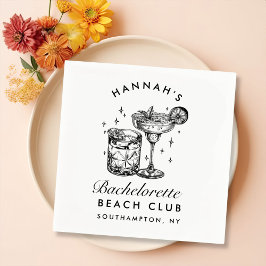 Guardanapo De Papel Cocktail Retro Noiva Solteira Preto Personalizado