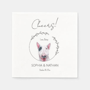 Guardanapo De Papel Cocktail simples Bull Terrier Cachorro Casado