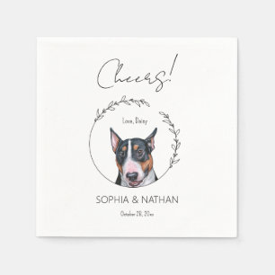 Guardanapo De Papel Cocktail simples Bull Terrier Cachorro Casado