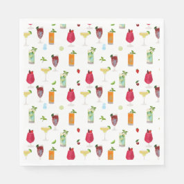 Guardanapo De Papel Cocktails de Aquarela e Bebidas Festas