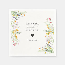 Guardanapo De Papel Cocktails de casamento de flores silvestres