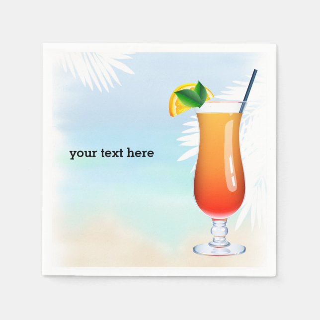 Guardanapo De Papel Cocktails de Verão (Frente)