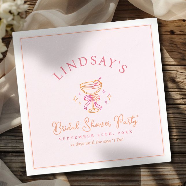 Guardanapo De Papel Coctail Bridal Shower (Coctail Bridal Shower Napkins)