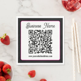 Guardanapo De Papel Código QR com letra cursiva de script
