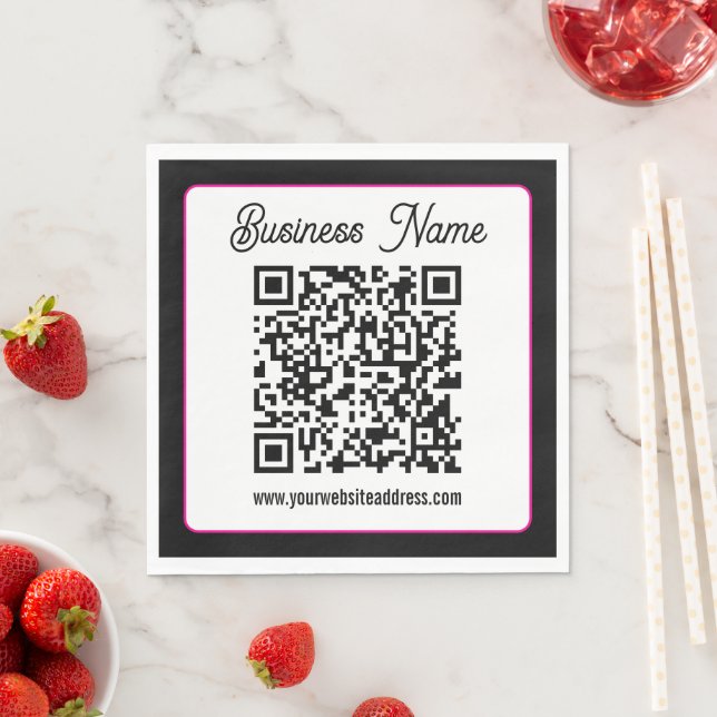 Guardanapo De Papel Código QR com letra cursiva de script (Insitu)