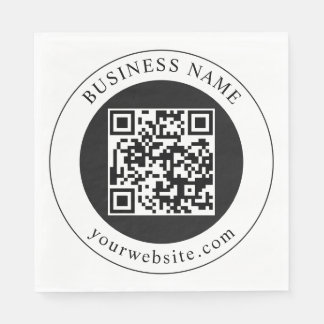 Guardanapo De Papel Código QR com Nome da Empresa Editável