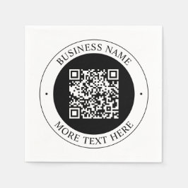 Guardanapo De Papel Código QR com Nome da Empresa Texto Circular Editá