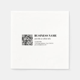 Guardanapo De Papel Código QR comercial & Texto retrô-moderno editável