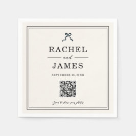 Guardanapo De Papel Código QR de Compartilhamento de Fotos de Casament
