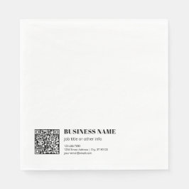 Guardanapo De Papel Código QR de negócios e texto retrô-moderno editáv