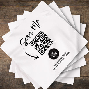 Guardanapo De Papel Código QR de Negócios Personalizado Scan Me Cockta