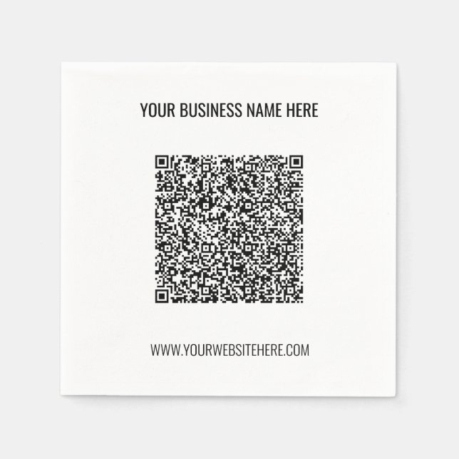Guardanapo De Papel Código QR e Texto Personalizado Personalizado Pers (Frente)