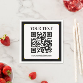 Guardanapo De Papel Código QR empresarial com texto superior e inferio
