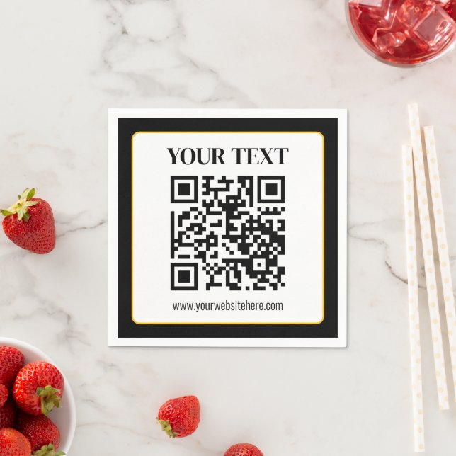 Guardanapo De Papel Código QR empresarial com texto superior e inferio (Insitu)