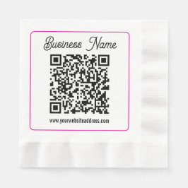 Guardanapo De Papel Código QR escaneável com escrita cursiva