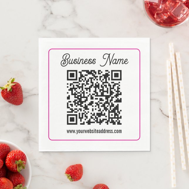 Guardanapo De Papel Código QR escaneável com escrita cursiva (Insitu)