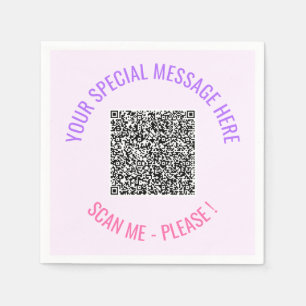 Guardanapo De Papel Código QR Napkins Personaliza o seu texto e as sua