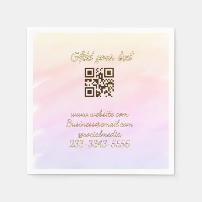 Guardanapo De Papel código QR personalizado simples adicione o texto d (Frente)