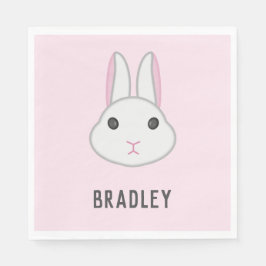 Guardanapo De Papel Coelhinho branco bonito a rosa