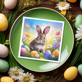 Guardanapo De Papel Coelhinho de Páscoa castanho-bonito