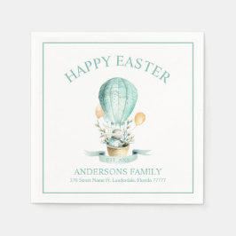 Guardanapo De Papel Coelhinho de Páscoa num balão de ar quente Napkins