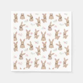 Guardanapo De Papel Coelhinho Floral Flores Silvestres Laço Coquette