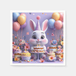 Guardanapo De Papel Coelho Adorável Comemora Aniversário