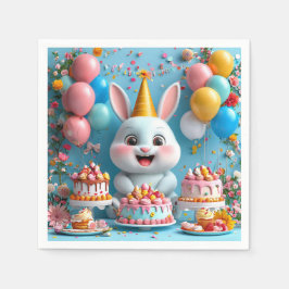 Guardanapo De Papel Coelho Adorável Comemora Aniversário