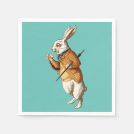 Guardanapo De Papel Coelho Branco (Aventuras de Alice no País das Mara