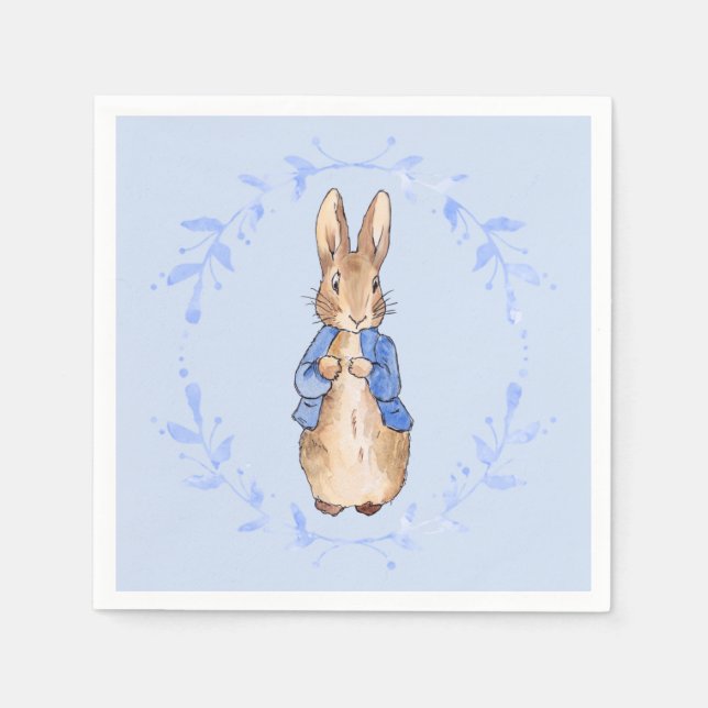 Guardanapo De Papel Coelho clássico de jaqueta azul (Frente)