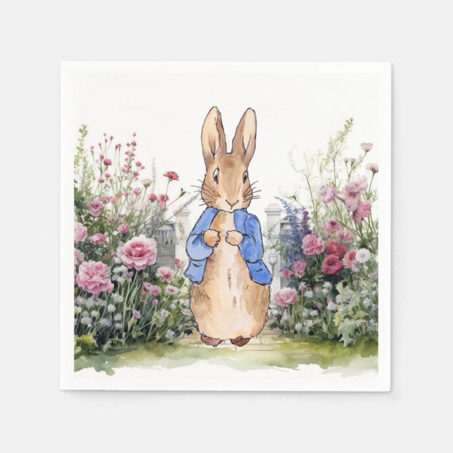 Guardanapo De Papel Coelho clássico no seu jardim (Frente)