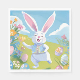 Guardanapo De Papel Coelho da Páscoa | Flor Silvestre Pastel Cute da P