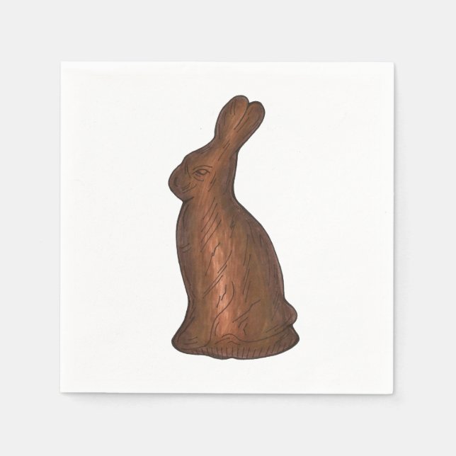 Guardanapo De Papel Coelho de Chocolate de Leite Coelho de Páscoa (Frente)