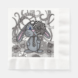 Guardanapo De Papel Coelho estilo Alice no País das Maravilhas, Arte d